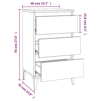 Bedside Cabinet Grey Sonoma 40x35x70 cm Engineered Wood