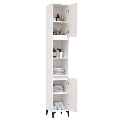 Bathroom Cabinet White 30x30x190 cm Engineered Wood