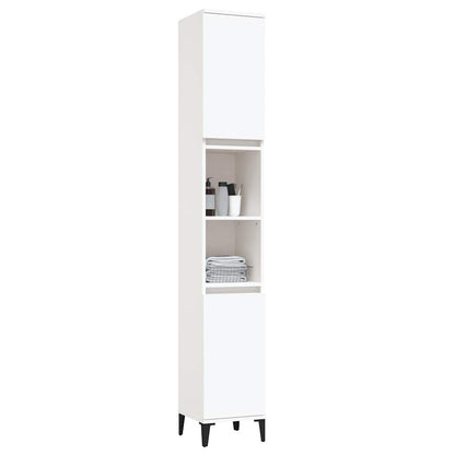 Bathroom Cabinet White 30x30x190 cm Engineered Wood