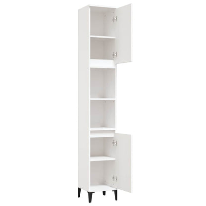 Bathroom Cabinet White 30x30x190 cm Engineered Wood