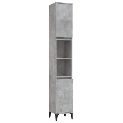 Bathroom Cabinet Concrete Grey 30x30x190 cm Engineered Wood