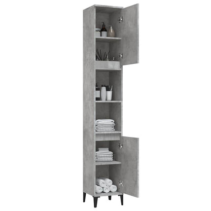 Bathroom Cabinet Concrete Grey 30x30x190 cm Engineered Wood