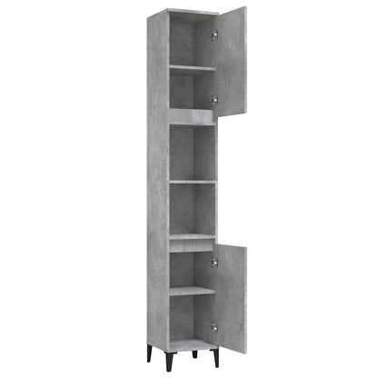 Bathroom Cabinet Concrete Grey 30x30x190 cm Engineered Wood