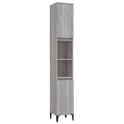 Bathroom Cabinet Grey Sonoma 30x30x190 cm Engineered Wood