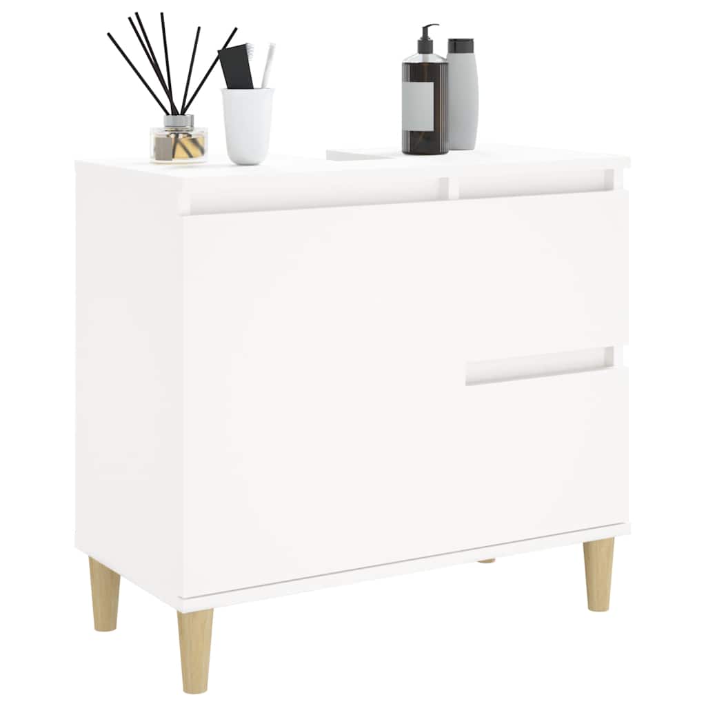 Bathroom Cabinet White 65x33x60 cm Engineered Wood