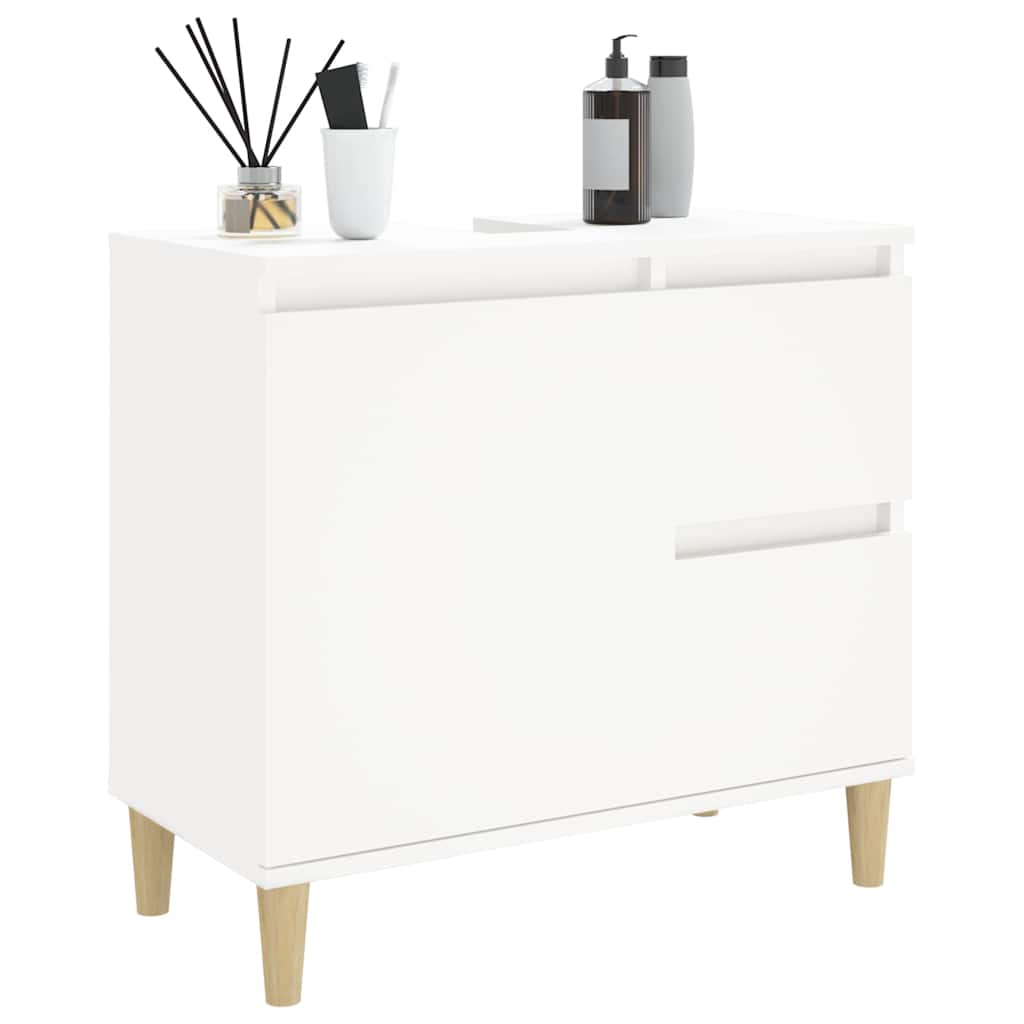 Bathroom Cabinet White 65x33x60 cm Engineered Wood