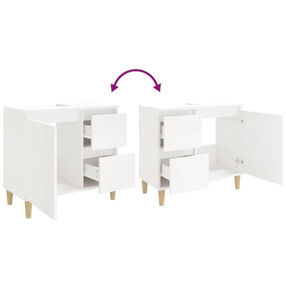 Bathroom Cabinet White 65x33x60 cm Engineered Wood