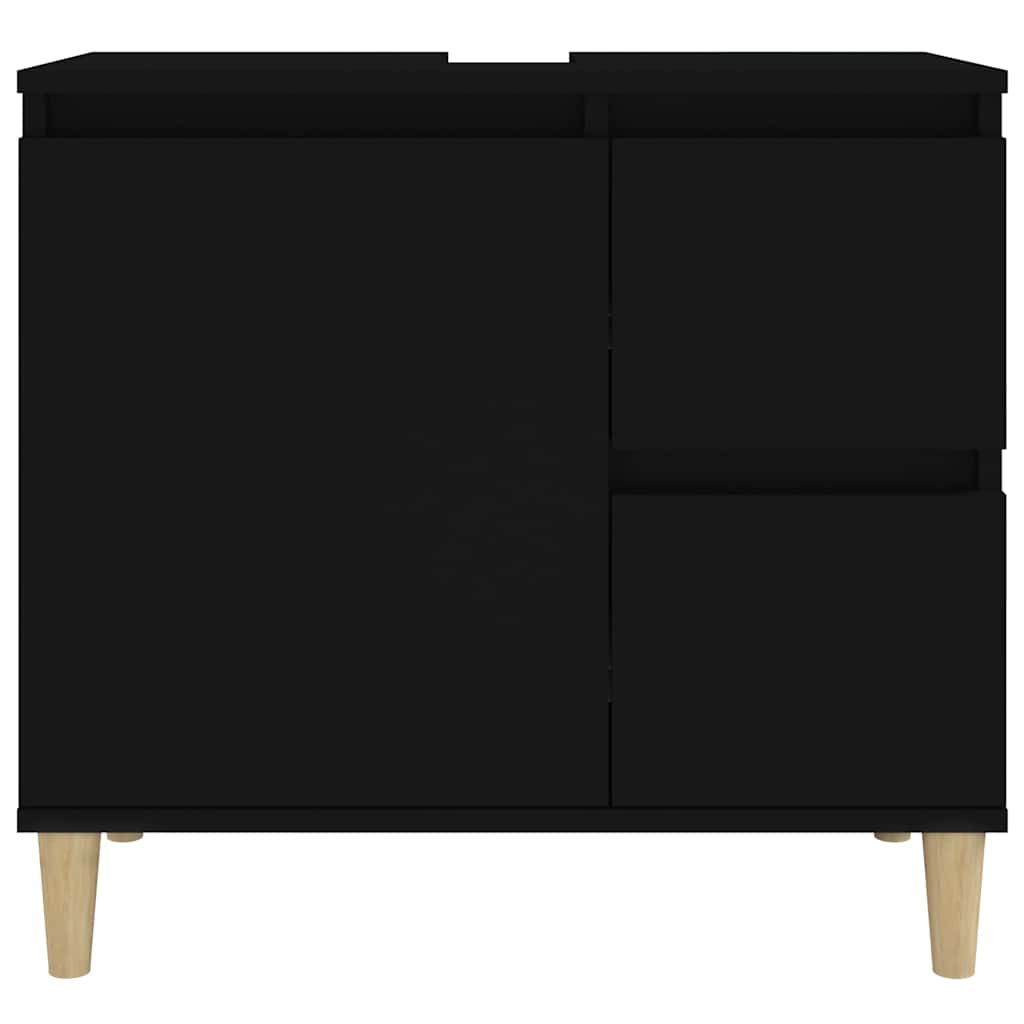 Bathroom Cabinet Black 65x33x60 cm Engineered Wood