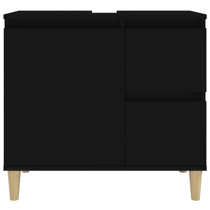 Bathroom Cabinet Black 65x33x60 cm Engineered Wood