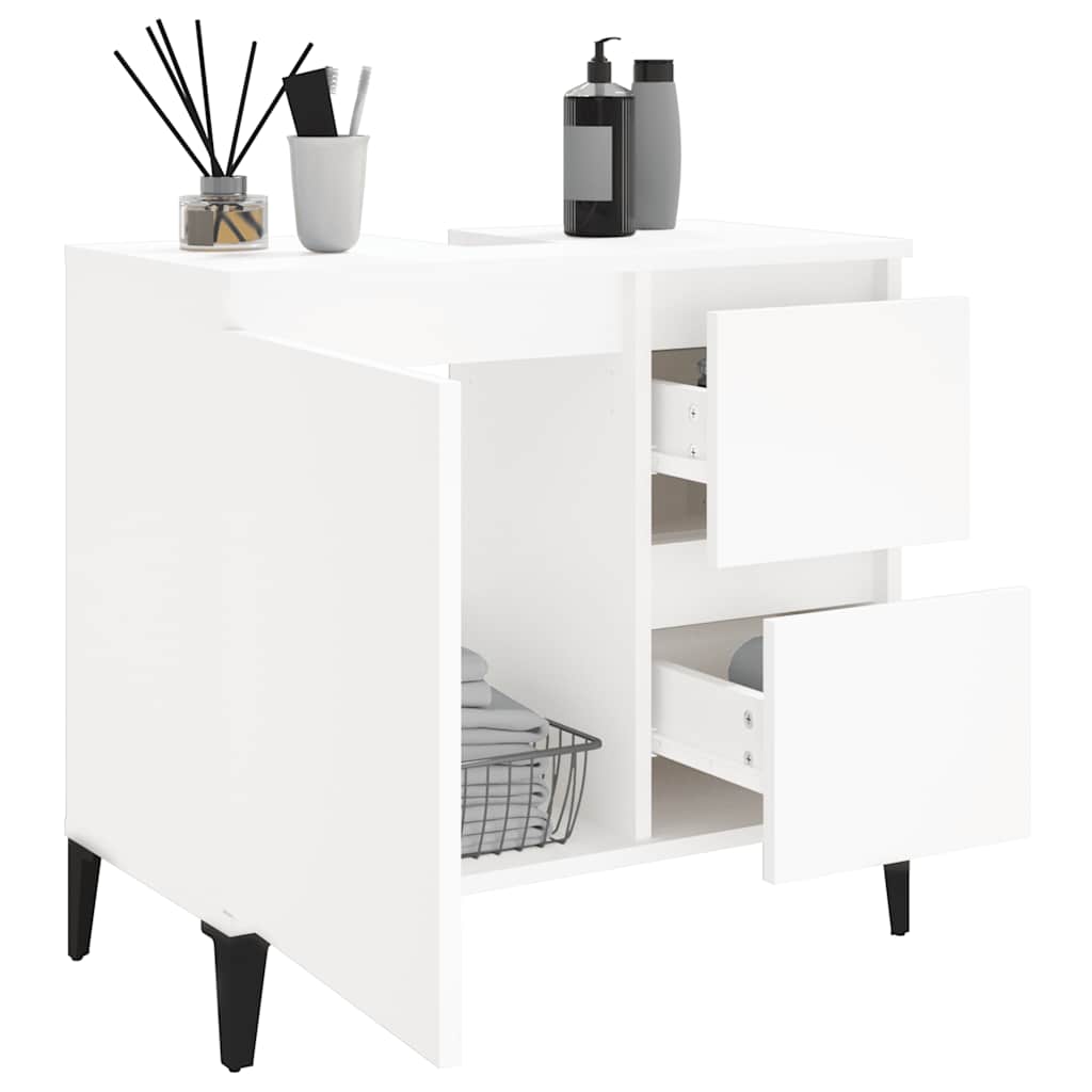Bathroom Cabinet | White | Engineered wood, metal | Medium