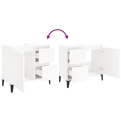 Bathroom Cabinet | White | Engineered wood, metal | Medium