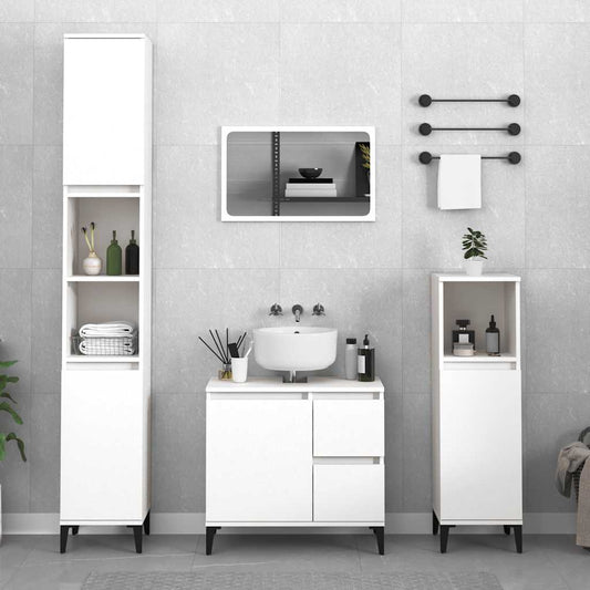 Bathroom Cabinet | White | Engineered wood, metal | Medium