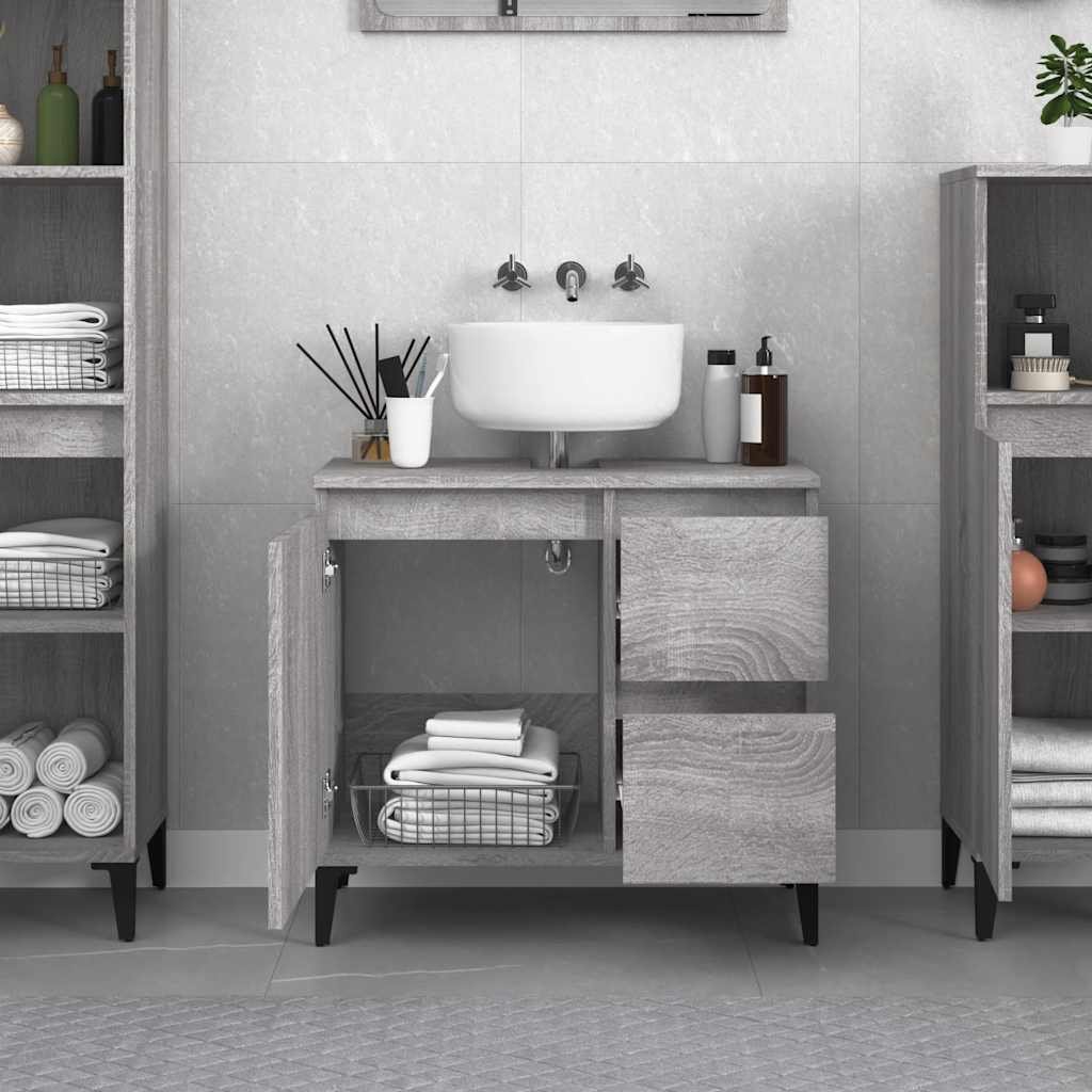 Bathroom Cabinet | Grey Sonoma | Engineered Wood, Metal | Standard