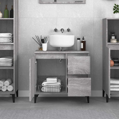 Bathroom Cabinet | Grey Sonoma | Engineered Wood, Metal | Standard
