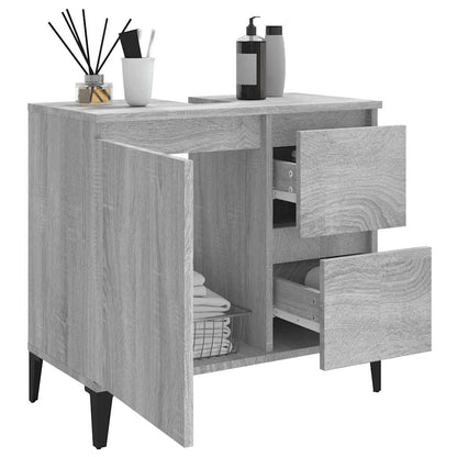 Bathroom Cabinet | Grey Sonoma | Engineered Wood, Metal | Standard
