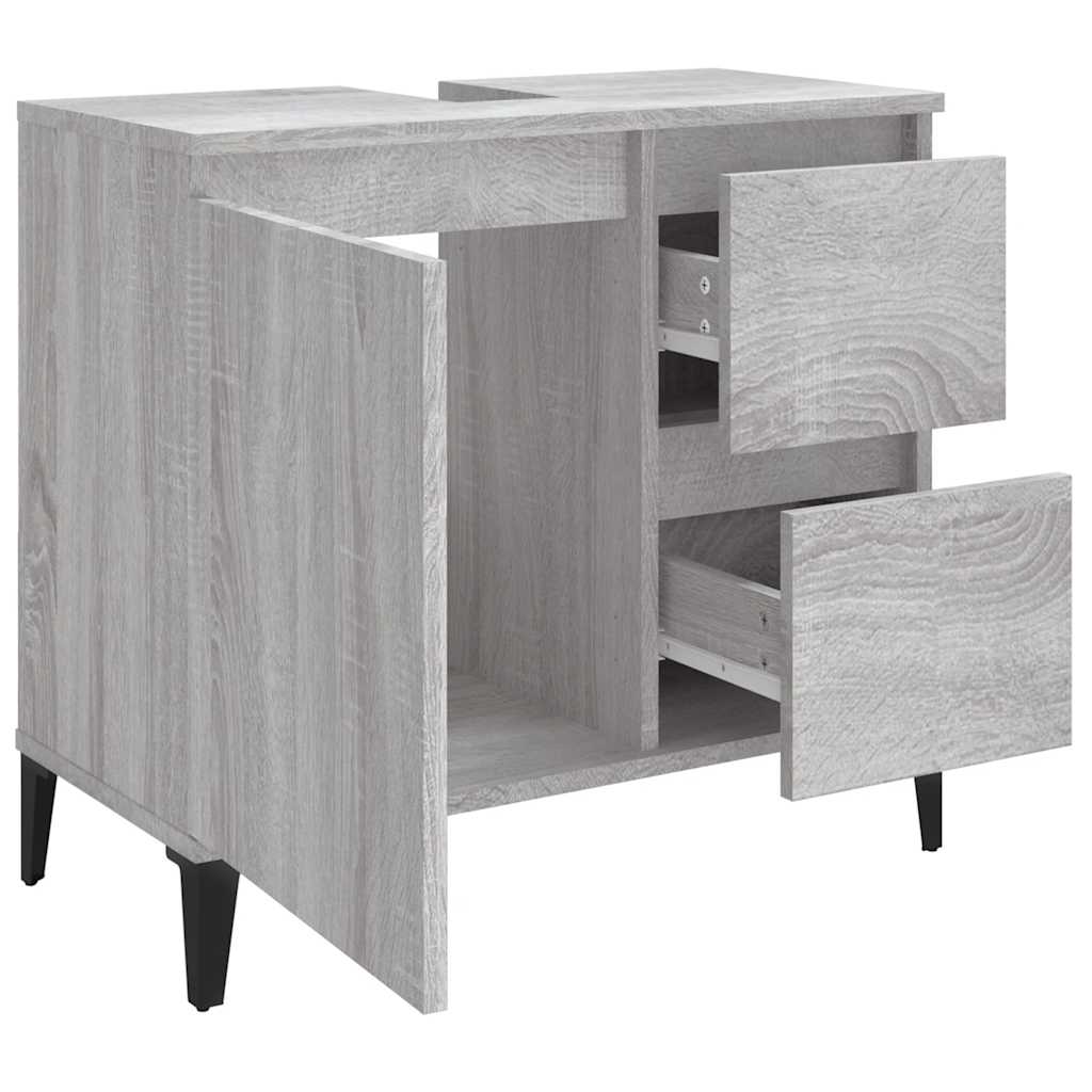 Bathroom Cabinet | Grey Sonoma | Engineered Wood, Metal | Standard