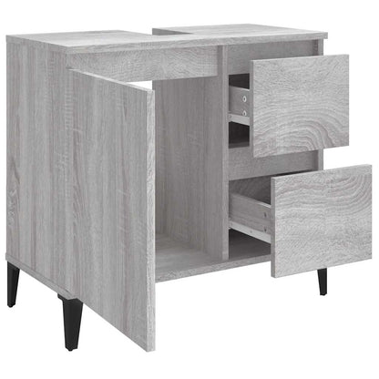 Bathroom Cabinet | Grey Sonoma | Engineered Wood, Metal | Standard