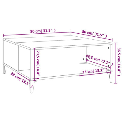 Coffee Table Sonoma Oak 80x80x36,5 cm Engineered Wood