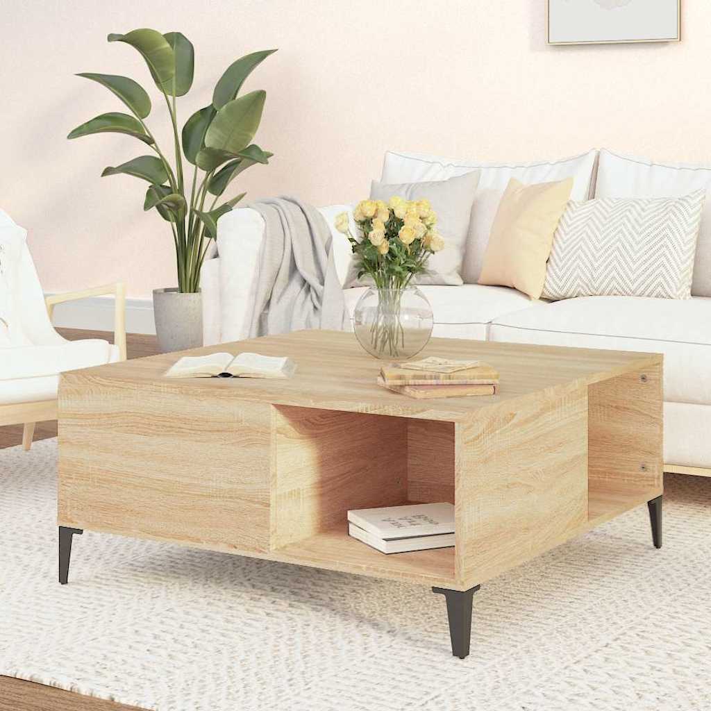 Coffee Table Sonoma Oak 80x80x36,5 cm Engineered Wood