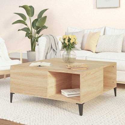 Coffee Table Sonoma Oak 80x80x36,5 cm Engineered Wood