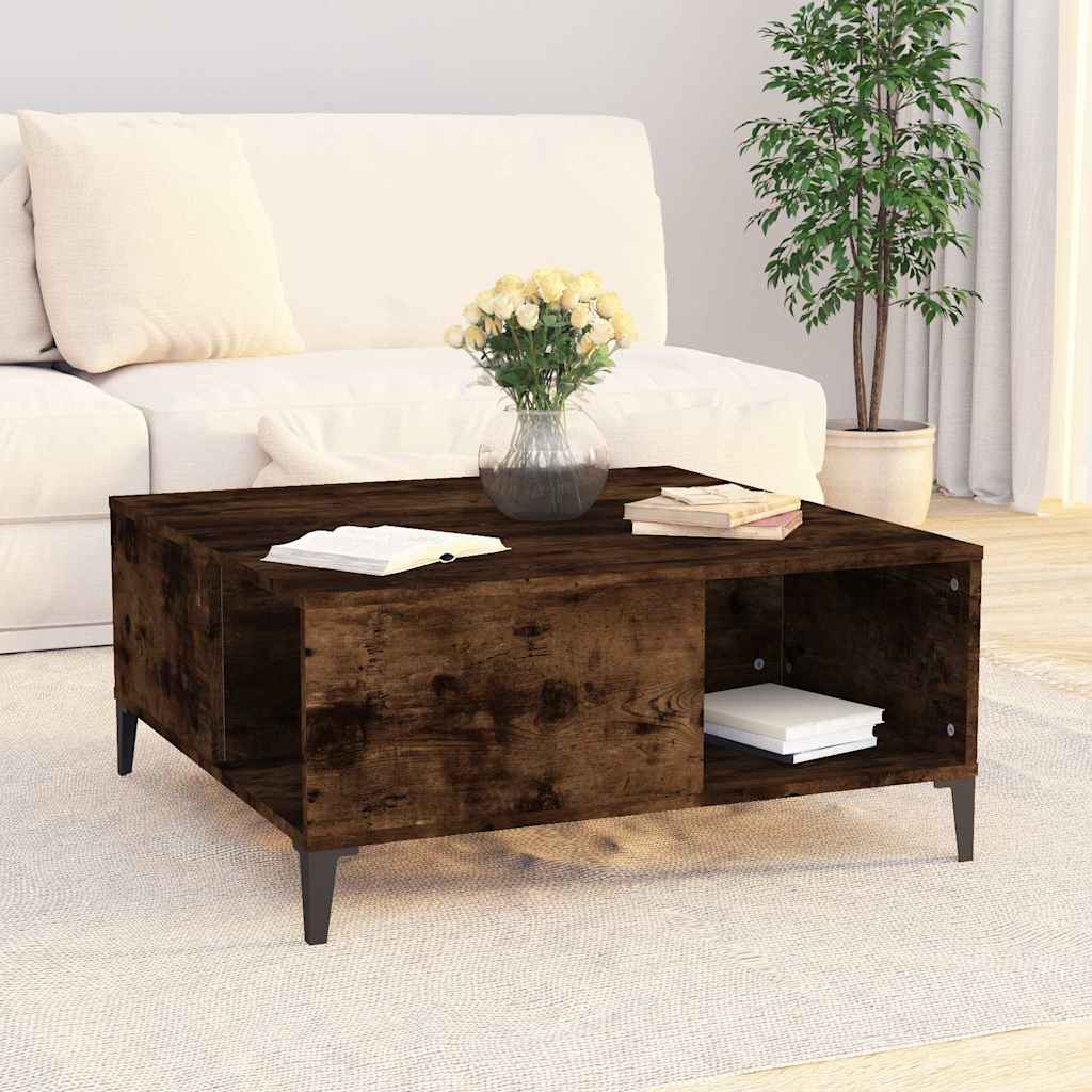 Coffee Table Smoked Oak 80x80x36,5 cm Engineered Wood