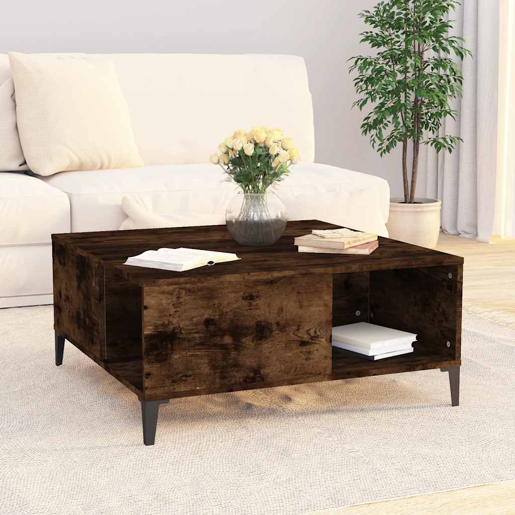 Coffee Table Smoked Oak 80x80x36,5 cm Engineered Wood