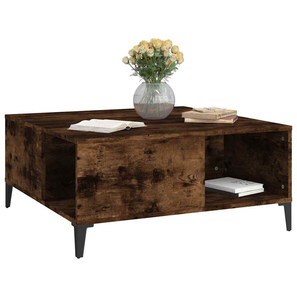 Coffee Table Smoked Oak 80x80x36,5 cm Engineered Wood