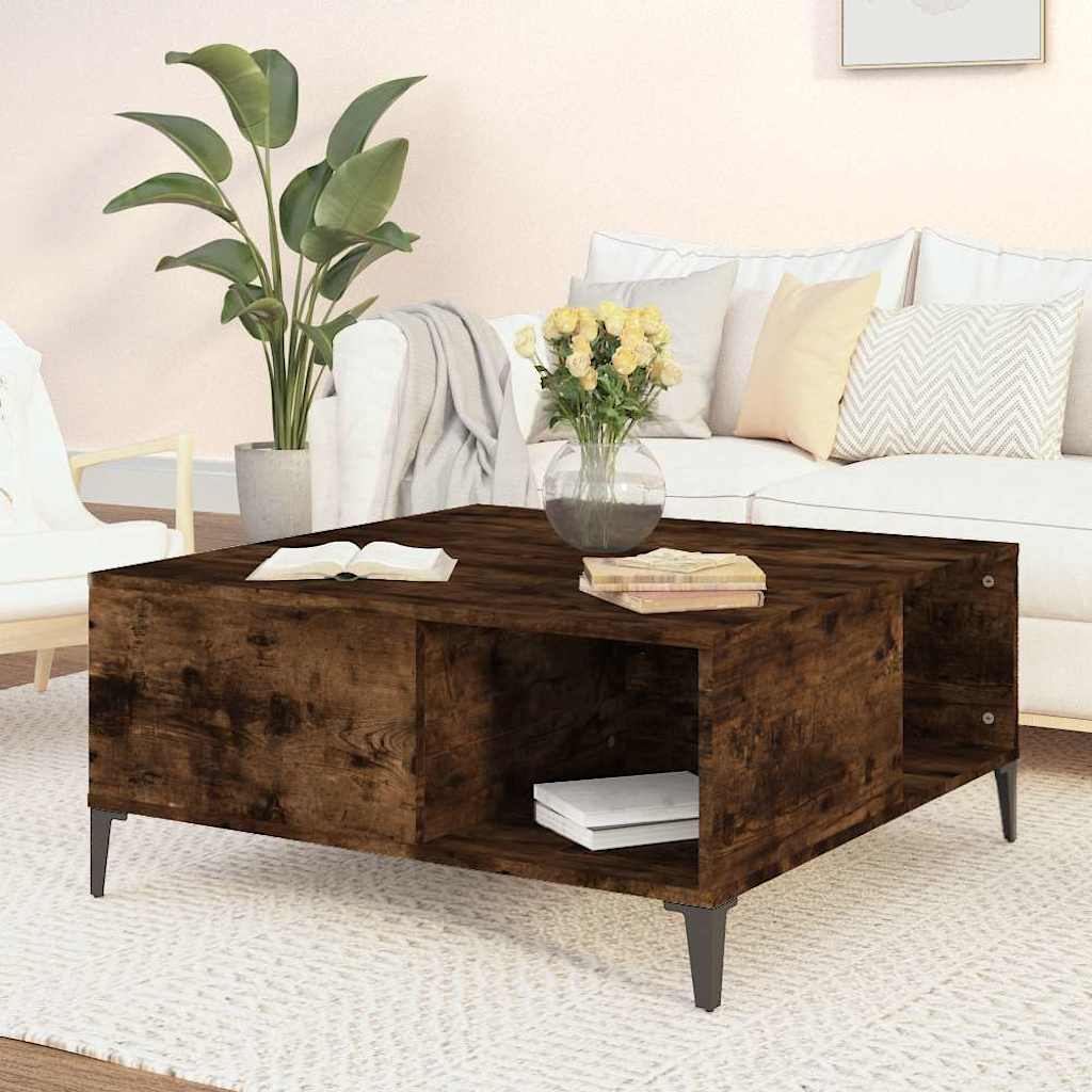 Coffee Table Smoked Oak 80x80x36,5 cm Engineered Wood