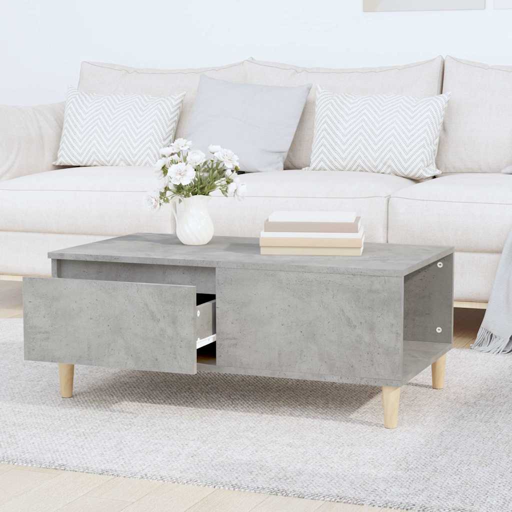 Coffee Table Concrete Grey 90x50x36,5 cm Engineered Wood