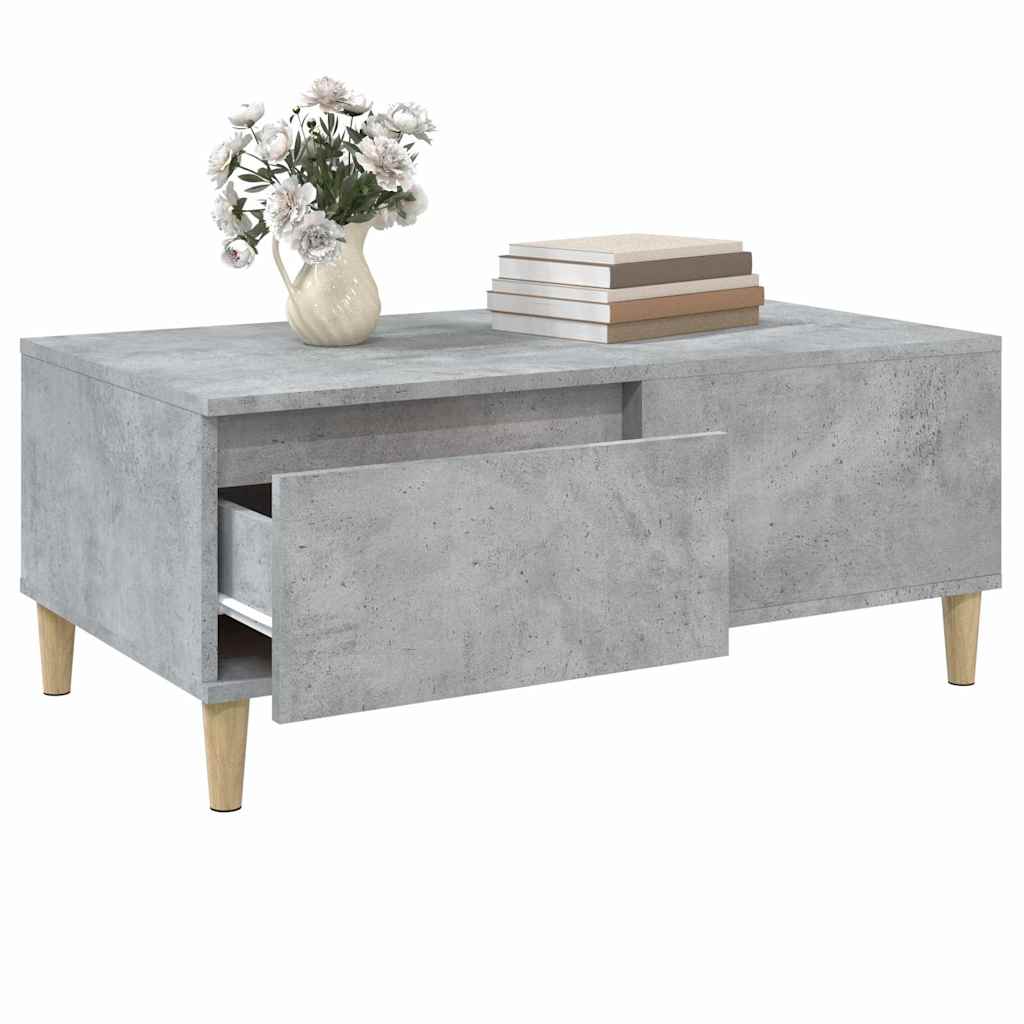 Coffee Table Concrete Grey 90x50x36,5 cm Engineered Wood