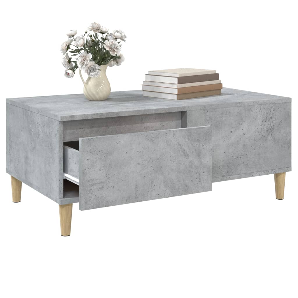 Coffee Table Concrete Grey 90x50x36,5 cm Engineered Wood