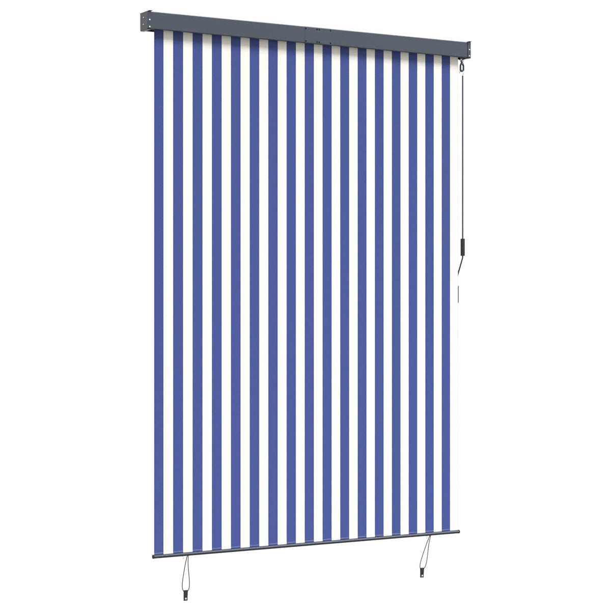 Roller Blind Blue and White 180 x 250 cm Fabric and Aluminum