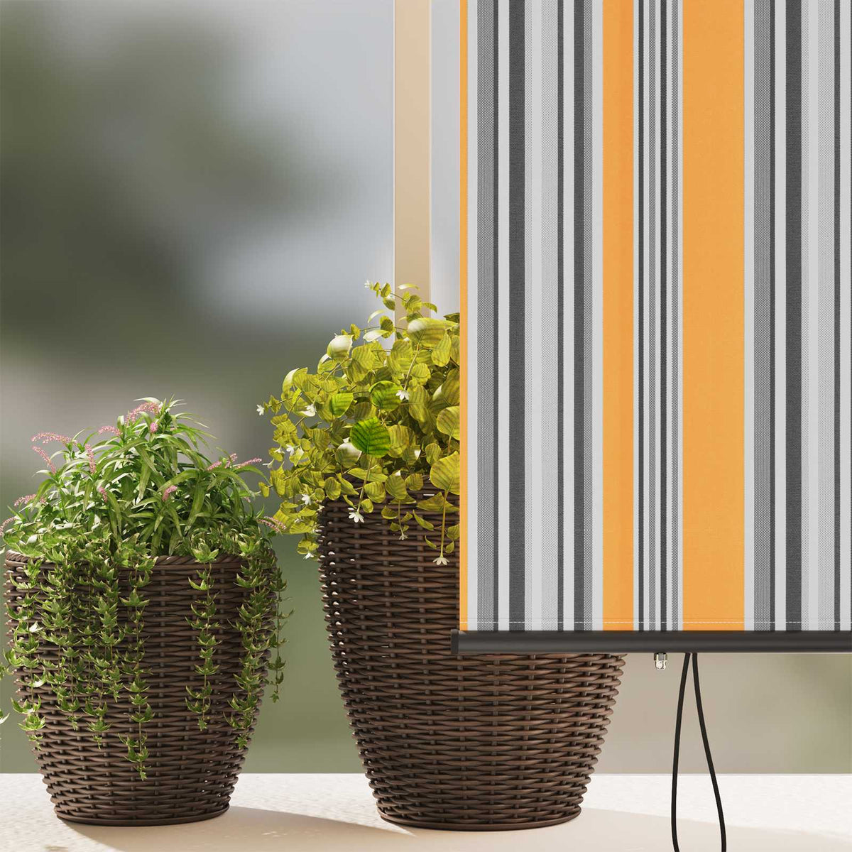 Roller Blind Yellow and Blue 180 x 250 cm Fabric and Aluminum