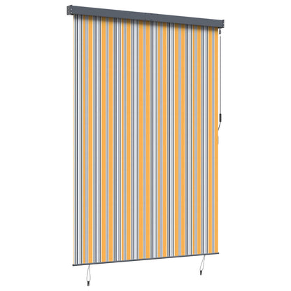 Roller Blind Yellow and Blue 180 x 250 cm Fabric and Aluminum