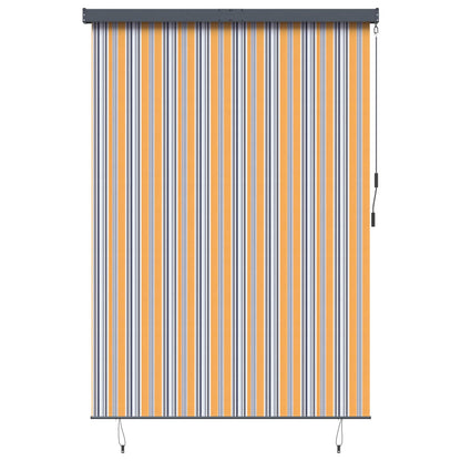 Roller Blind Yellow and Blue 180 x 250 cm Fabric and Aluminum