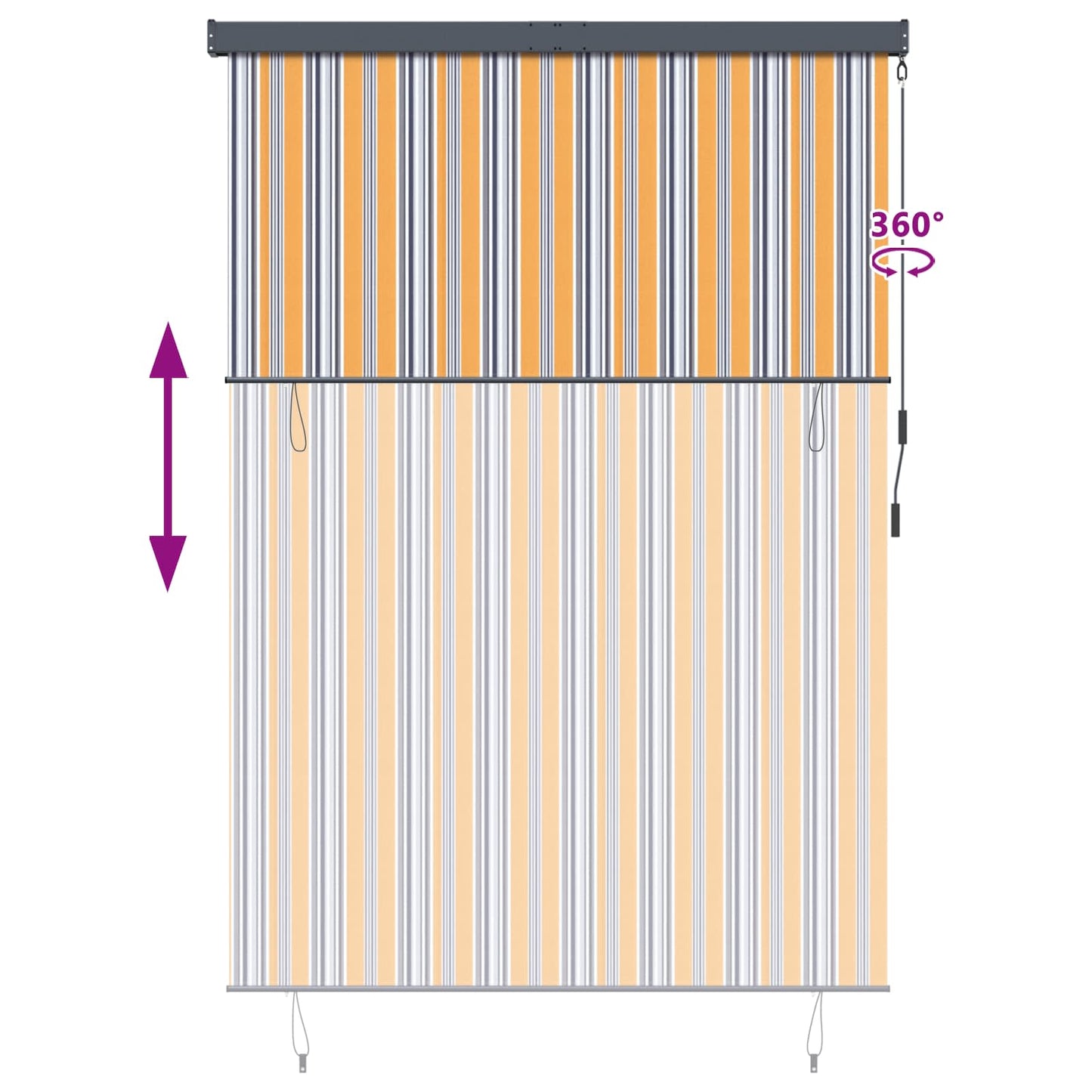 Roller Blind Yellow and Blue 180 x 250 cm Fabric and Aluminum