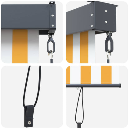 Roller Blind White and Orange 180 x 250 cm Fabric and Aluminum