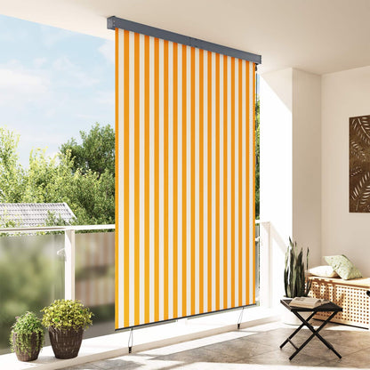 Roller Blind White and Orange 180 x 250 cm Fabric and Aluminum