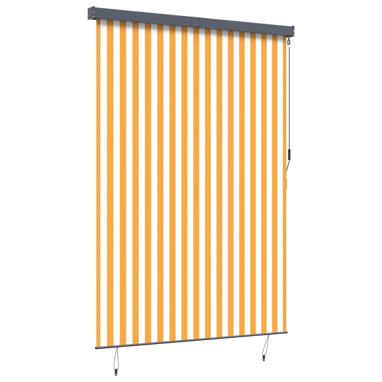 Roller Blind White and Orange 180 x 250 cm Fabric and Aluminum