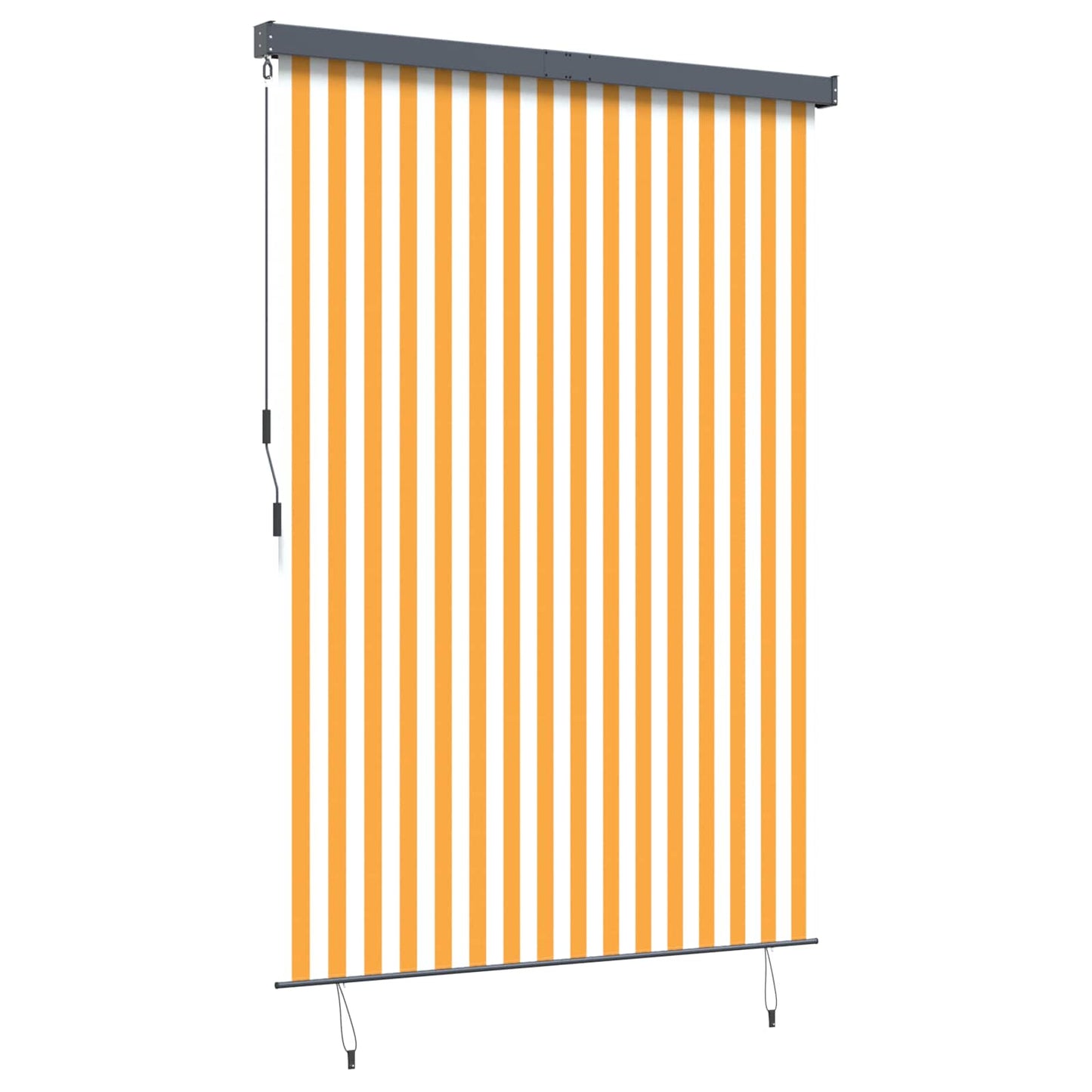Roller Blind White and Orange 180 x 250 cm Fabric and Aluminum