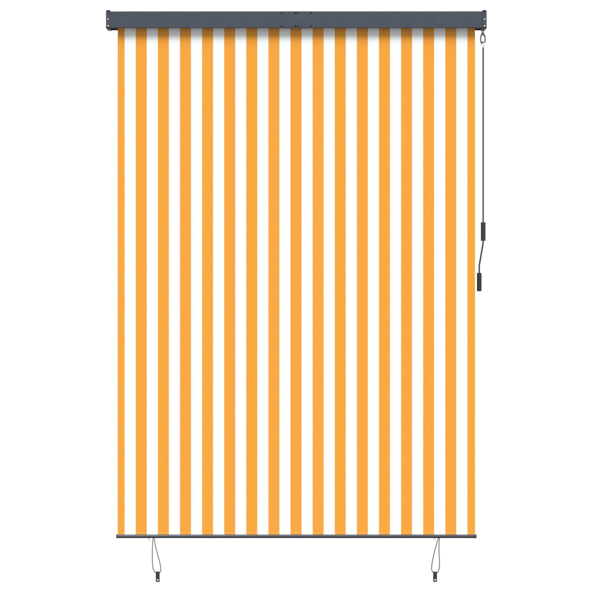 Roller Blind White and Orange 180 x 250 cm Fabric and Aluminum
