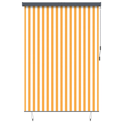 Roller Blind White and Orange 180 x 250 cm Fabric and Aluminum