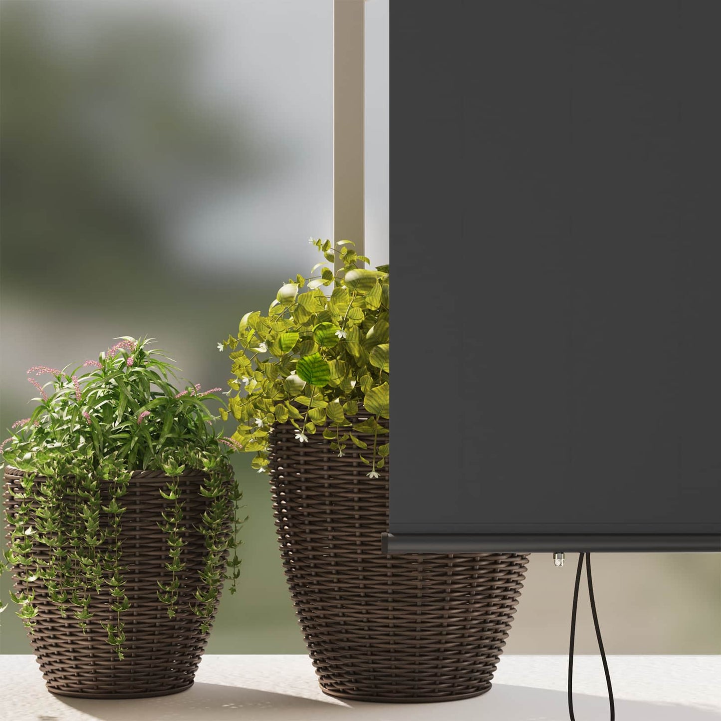 Roller Blind Anthracite 180 x 250 cm Fabric and Aluminum