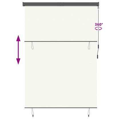 Roller Blind Cream 180 x 250 cm Fabric and Aluminum