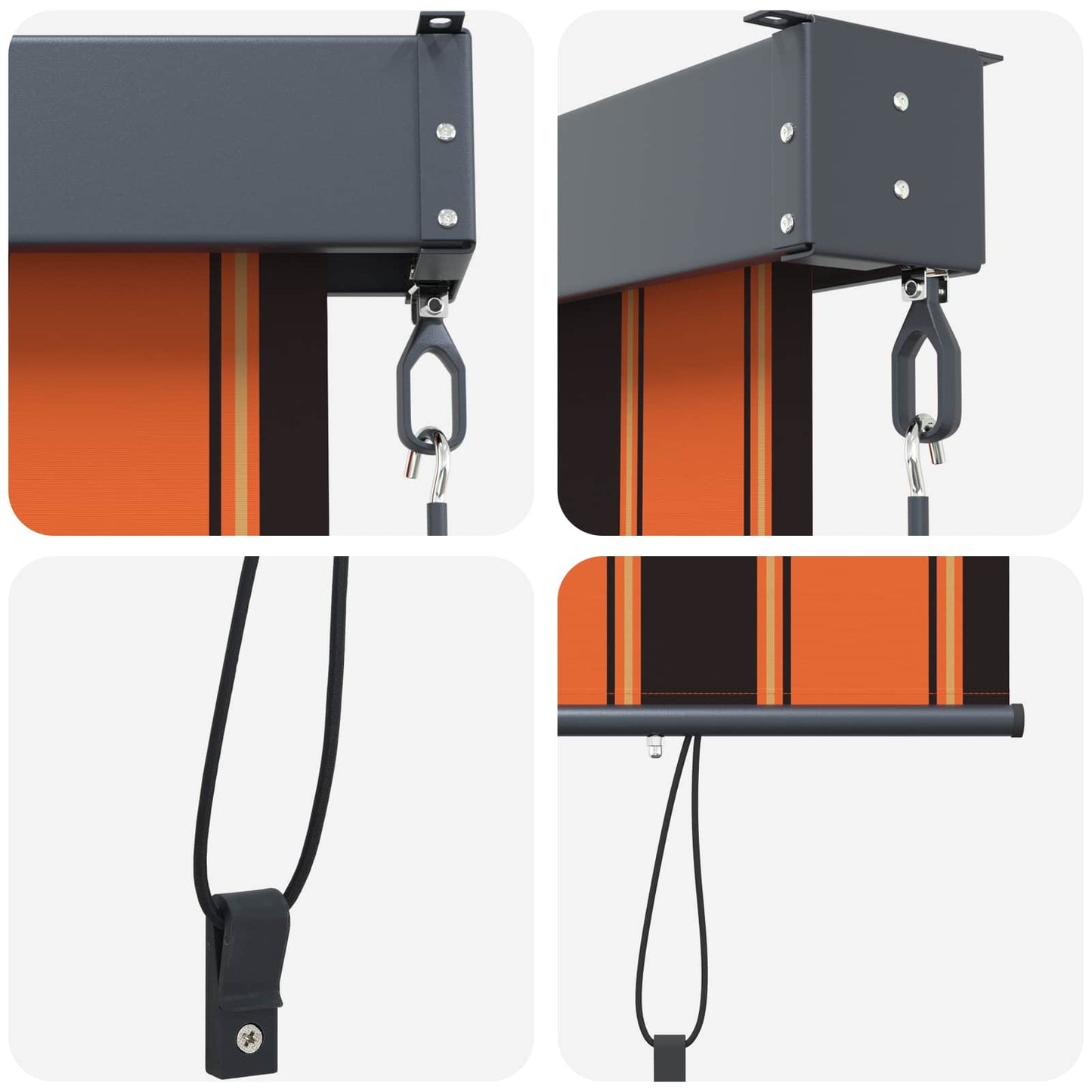 Roller Blind Orange and Brown 180 x 250 cm Fabric and Aluminum