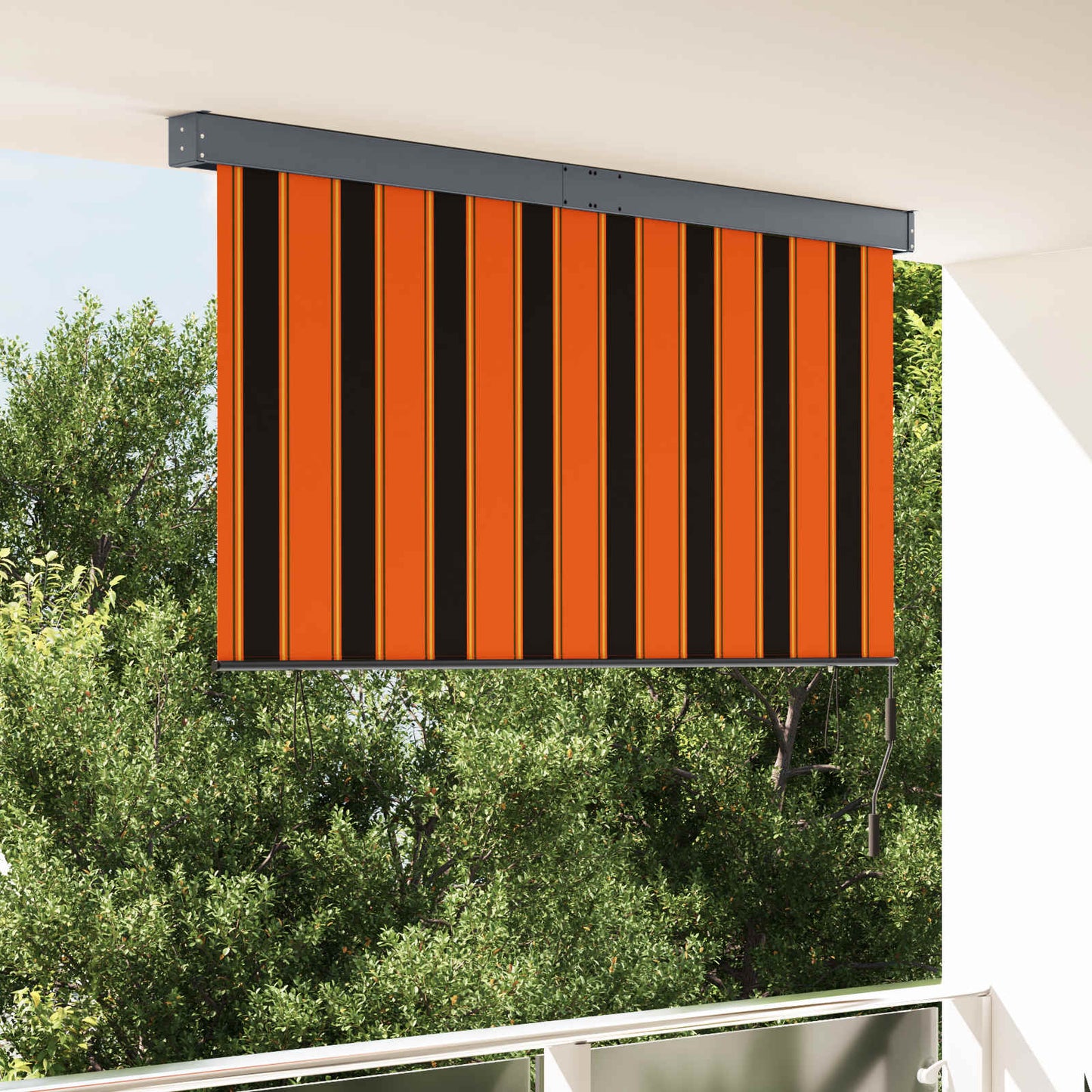 Roller Blind Orange and Brown 180 x 250 cm Fabric and Aluminum