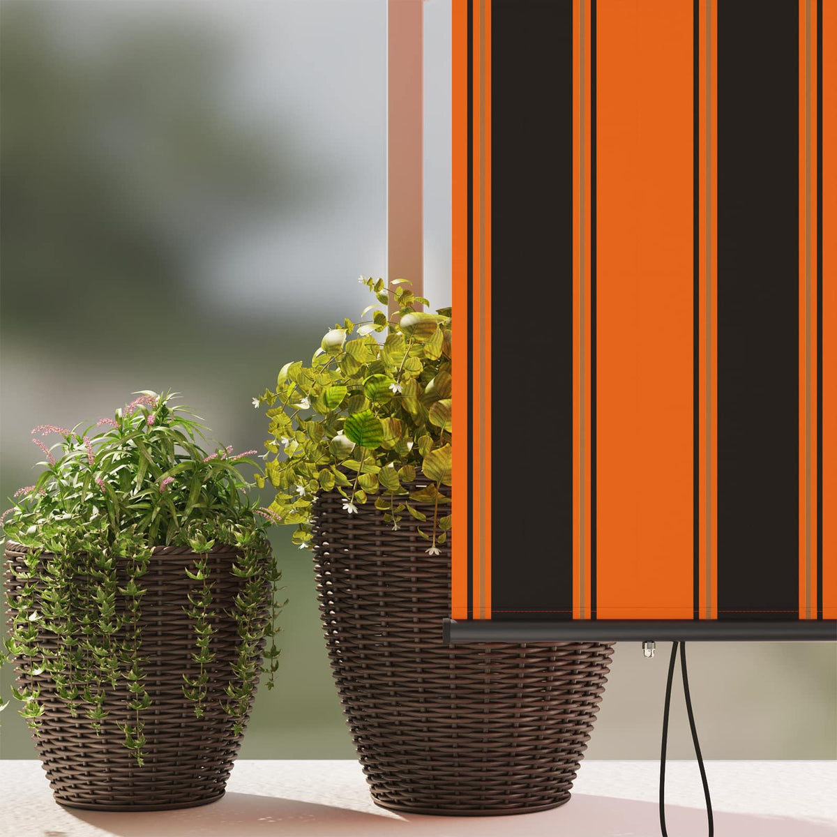 Roller Blind Orange and Brown 180 x 250 cm Fabric and Aluminum