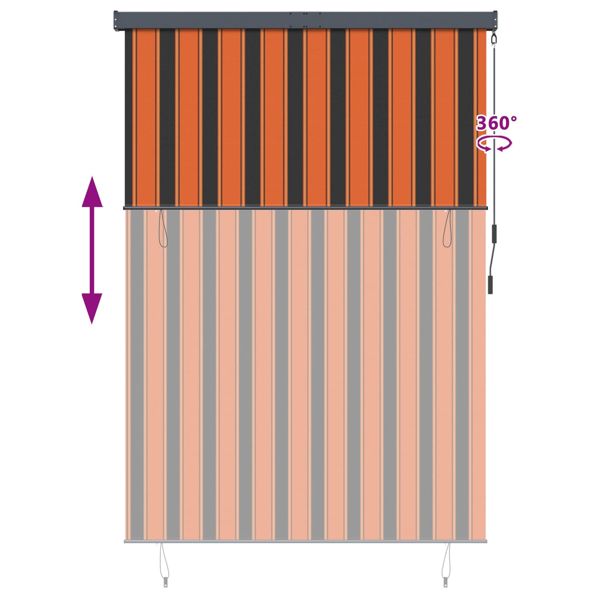 Roller Blind Orange and Brown 180 x 250 cm Fabric and Aluminum