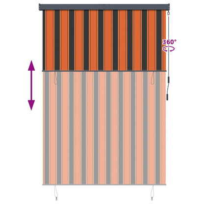 Roller Blind Orange and Brown 180 x 250 cm Fabric and Aluminum