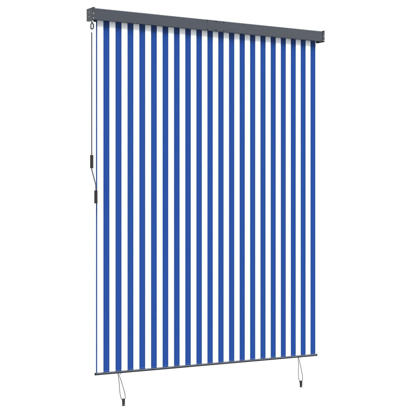 Roller Blind Blue and White 200 x 250 cm Fabric and Aluminum